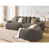 Canapé d'angle réversible VOLTAIRE velours côtelé avec pouf Bobochic