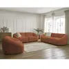 Ensemble canapé droit fixe 3 + 2 places + fauteuil TINA tissu bouclette Bobochic