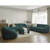 Ensemble canapé droit fixe 3 + 2 places + fauteuil TINA tissu bouclette avec pouf Bobochic