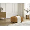 Bobochic pouf tina tissu bouclette jaune TINA