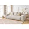Canapé droit fixe 3 places VOLTAIRE velours côtelé Beige   BOBOCHIC TU