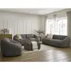 Ensemble canapé droit fixe 3 + 2 places + fauteuil TINA velours côtelé avec pouf Bobochic
