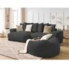 Canapé d'angle réversible VOLTAIRE velours côtelé avec pouf Bobochic