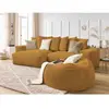 Canapé d'angle réversible VOLTAIRE velours côtelé avec pouf Bobochic