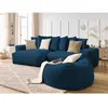 Canapé d'angle réversible VOLTAIRE velours côtelé avec pouf Bobochic