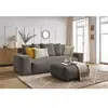 Canapé droit convertible coffre VOLTAIRE avec pouf Taupe BOBOCHIC TU