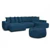 Canapé panoramique fixe VOLTAIRE velours côtelé avec pouf Bobochic