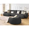 Canapé panoramique fixe VOLTAIRE velours côtelé avec pouf Bobochic