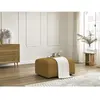Bobochic pouf tina velours côtelé jaune TINA