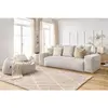 Canapé droit fixe 3 places VOLTAIRE velours côtelé avec pouf Bobochic