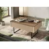 Tables Basses Bobochic Table basse 1 porte 100 cm louna beige et effet...