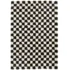 Bobochic tapis poils longs damien motifs damier noir 160x230 DAMIEN