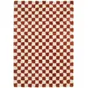 Bobochic tapis poils longs damien motifs damier orange 160x230 DAMIEN