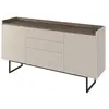 Buffet BOBOCHIC - Buffet 2 portes 166 cm LOUNA beige et effet bois ave...