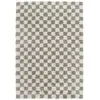 Bobochic - Tapis Tapis poils longs damien motifs damier 200x290 Gris