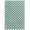 Bobochic tapis poils longs damien motifs damier bleu clair 200x290 DAMIEN