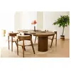 Table à manger ronde extensible 110 à 210 cm PRADO placage chêne massif Bobochic