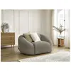 Bobochic fauteuil tina tissu bouclette taupe TINA