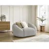Bobochic fauteuil tina tissu bouclette gris clair TINA