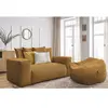 Bobochic canapé droit fixe 2 places voltaire avec pouf jaune VOLTAIRE