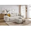 Canapé droit convertible coffre VOLTAIRE avec pouf Beige BOBOCHIC TU