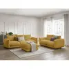 Ensemble canapé droit fixe 3+2 places ERNEST avec pouf jaune   BOBOCHIC
