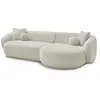 Canapé d'angle fixe ASHLEY beige  angle droit BOBOCHIC 4 places
