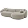 Canapé d'angle fixe ASHLEY taupe  angle droit BOBOCHIC 4 places