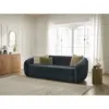 Canapé droit convertible déplimousse NEYO tissu lisse bleu foncé   BOBOCHIC 3 places