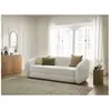 Bobochic canapé droit convertible déplimousse neyo tissu texturé blanc NEYO