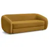 Bobochic canapé droit convertible déplimousse neyo tissu lisse jaune NEYO