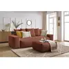 Canapé droit convertible coffre VOLTAIRE avec pouf Bobochic