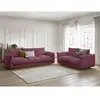 Bobochic ensemble canapé droit fixe 3 + 2 places ernest rouge ERNEST
