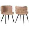 Bobochic lot de 2 chaises solea tissu velours marron clair SOLEA