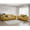 Bobochic ensemble canapé droit fixe 3 + 2 places ernest jaune ERNEST