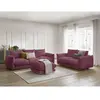 Ensemble canapé droit fixe 3+2 places ERNEST avec pouf rouge   BOBOCHIC