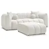 Bobochic canapé droit fixe 3 places denver avec pouf blanc DENVER