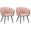 Bobochic lot de 2 chaises ada tissu velours rose ADA