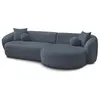 Canapé d'angle fixe ASHLEY bleu foncé  angle droit BOBOCHIC 4 places