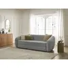 Canapé droit convertible déplimousse NEYO tissu lisse gris foncé   BOBOCHIC 3 places