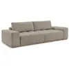 Canapé droit convertible coffre ANAKIN tissu bouclette taupe   BOBOCHI...