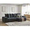 Canapé d'angle convertible réversible coffre ANAKIN tissu bouclette bl...