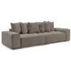 Canapé droit convertible coffre ANAKIN tissu bouclette marron   BOBOCH...