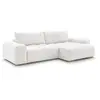 Canapé d'angle convertible réversible coffre ANAKIN tissu bouclette bl...