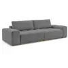 Canapé droit convertible coffre ANAKIN tissu bouclette gris foncé   BO...
