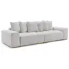 Canapé droit convertible coffre ANAKIN tissu bouclette gris clair   BO...