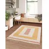 Tapis poils longs LOAN motif graphique jaune 80x150  BOBOCHIC