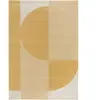 Tapis poils ras IRENA motif abstrait jaune 200x290  BOBOCHIC