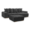 Canapé d'angle réversible ANAKIN tissu texturé avec pouf noir  réversi...
