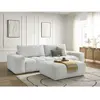 Canapé droit convertible coffre ANAKIN tissu texturé avec pouf gris cl...